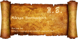 Mánya Bernadett névjegykártya